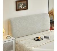 JANEMUA Jacquard Hoja Patrón Cama Cabecero Slipcover, Anti-Colisión Lavable Cabeceros Cubierta para La Decoración del Dormitorio, Universal Stretch Dustproof Protector Cubierta-Grey||180cm