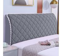 JANEMUA Lozenge Patrón Color Sólido Cama Cabecero Slipcover, Suave Jacquard Cabeceros Cubierta, Anti-Colisión A Prueba De Polvo Protector Cubierta-Dark Grey||180cm