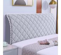 JANEMUA Lozenge Patrón Color Sólido Cama Cabecero Slipcover, Suave Jacquard Cabeceros Cubierta, Anti-Colisión A Prueba De Polvo Protector Cubierta-Grey||120cm
