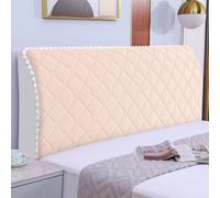 JANEMUA Lozenge Patrón Color Sólido Cama Cabecero Slipcover, Suave Jacquard Cabeceros Cubierta, Anti-Colisión A Prueba De Polvo Protector Cubierta-Khaki||160cm