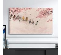 JANEMUA Pájaro Patrón De TV Cubierta De La Pantalla, Tela De Poliéster Suave A Prueba De Polvo Protector De Tela Para Varios Tipos De TV, Estilo ChinoTV Protector De Pantalla-E||27inch