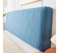 JANEMUA Patrón De Hoja Anti-Colisión Cama Cabecero Slipcover, Universal Elástico Cabeceros Cubierta, A Prueba De Polvo Cabecero Wrap-Blue||120cm