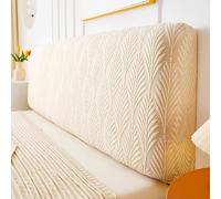 JANEMUA Patrón De Hoja Anti-Colisión Cama Cabecero Slipcover, Universal Elástico Cabeceros Cubierta, A Prueba De Polvo Cabecero Wrap-Beige||120cm
