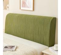 JANEMUA Patrón De Onda Suave Cabecero Slipcover, Jacquard Moderno Cabeceros Cubierta, Lavable Anti-Colisión A Prueba De Polvo Cabecero Wrap-Dark Green||150cm
