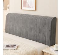JANEMUA Patrón De Onda Suave Cabecero Slipcover, Jacquard Moderno Cabeceros Cubierta, Lavable Anti-Colisión A Prueba De Polvo Cabecero Wrap-Gray||180cm