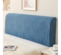 JANEMUA Patrón De Onda Suave Cabecero Slipcover, Jacquard Moderno Cabeceros Cubierta, Lavable Anti-Colisión A Prueba De Polvo Cabecero Wrap-Blue||200cm