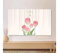 JANEMUA Patrón Floral De Interior De Televisión Capucha, Universal TV Suave Cubierta De Polvo De Tela Con Elástico, El Sol/Protección Contra El Polvo Protector De Pantalla De TV-Tulips||24inch