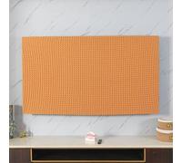 JANEMUA Suave Decoración Elástica Cubierta De Polvo, Color Sólido Todo Incluido TV Cubierta De Polvo De Tela, El Sol/Protección Contra El Polvo De Televisión Capucha-Orange||L
