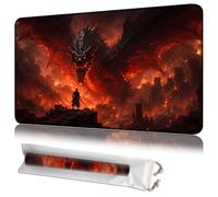 JANENFNA MTG - Tapete de juego con bolsa de almacenamiento, 24 x 14 pulgadas, tapete de goma antideslizante cosido para juegos de cartas, tapete de mesa de 2 mm de grosor para juegos de cartas, furia