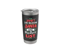 Janet Christmas Santa Saying Funny Janet Nombre Vaso térmico de acero inoxidable de doble pared