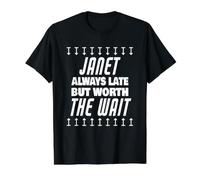 Janet Worth The Wait Nombre Divertido: Janet Saying Camiseta gráfica económica, Hombre, Negro, L