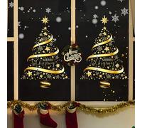 Janety 2 piezas pegatinas navidad escaparate, pegatinas reutilizables, bricolaje estática decoraciones de Navidad, adecuado para, dormitorio, escaparate, puerta pegatina mural, vitrina