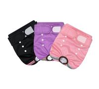 Janety 3 Piezas añales Perro Hembra Reutilizables, Braguitas para Perras Altamente Absorbentes, Pañales Lavables para Perras en Celo, Braguitas Menstruales para Perras, Negro Rosa Morado（S）