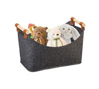 Janety Cesta de Leña, 70 L Cesta de fieltro Fieltro extra grueso y asa reforzada, Cesto de Fieltro Plegable para Bolsas de la Compra, Madera, Periódicos, 55 * 32 * 40cm