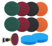 JaneYi 10 Piezas Esponjas Abrasivas Limpieza y Esponja de Pulir 125mm Almohadillas de Lijado Esponja de Pulido para Taladro Lijadora Orbital Madera Metal Acero y Cocina Limpieza