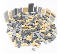 JaneYi 300 Piezas Kit de Construcción de Mini Ladrillos Bloques de Construcción Ladrillosde Muro con 3 Colores - Gris Oscuro/Gris Claro/Beige Juego de Construcción Ladrillos para Niños Adultos