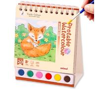 JanFebMar Pintura con Libros Agua, Bloc de Acuarelas Adultos Principiantes, Block de Papel Para Acuarela con 6 Colores Incluidos, Libro Anti Estrés Para Relajación y Pintura