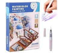 JanFebMar Pintura con Libros Agua, Bloc de Acuarelas Adultos Principiantes, Block de Papel Para Acuarela con 12 Colores Incluidos, Libro Anti Estrés Para Relajación y Pintura