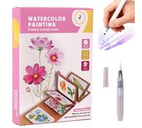 JanFebMar Pintura con Libros Agua, Bloc de Acuarelas Adultos Principiantes, Block de Papel Para Acuarela con 12 Colores Incluidos, Libro Anti Estrés Para Relajación y Pintura