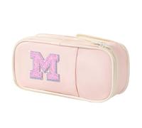 Janhavi Caja de lápices con Inicial de Gran Capacidad, Buen Regalo para Amigos, Buenos Regalos para Hija, Regalos para Mejores Amigas, Rosa, M