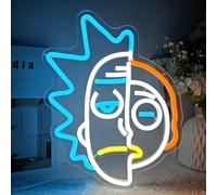 JanHune Letrero de neón de anime Rick y Morty, decoración de pared LED regulable, para dormitorio, sala de estar, sala de juegos y oficina en casa