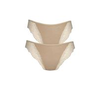 JANIRA, Braguitas de Algodón con Encaje, Pack-2 (T. M) (BRUMA)