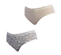 JANIRA Pack-2 Braguitas Brislip Coquettes de Algodón 1032252 para Mujer