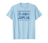 Janis Joplin Mercedes Benz Camiseta, Hombre, Azul Bebé, 3XL
