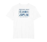 Janis Joplin Mercedes Benz Camiseta, Hombre Tallas Grandes, Blanco, 3X Alto