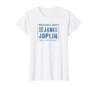 Janis Joplin Mercedes Benz Camiseta, Mujer, Blanco, XXL