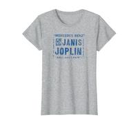 Janis Joplin Mercedes Benz Camiseta, Mujer, Gris Jaspeado, XXL