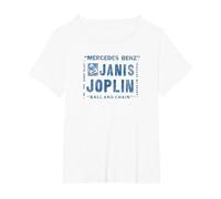 Janis Joplin Mercedes Benz Camiseta, Mujer Tallas Grandes, Blanco, 1XL Grande