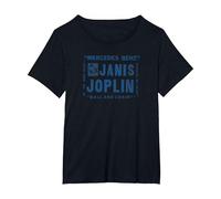 Janis Joplin Mercedes Benz Camiseta, Mujer Tallas Grandes, Negro, 3XL Grande