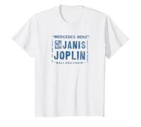 Janis Joplin Mercedes Benz Camiseta, Niños, Blanco, 3 años