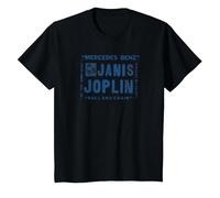 Janis Joplin Mercedes Benz Camiseta, Niños, Negro, 8 años