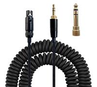 Janjunsi Cable de Conexión de Resorte de Repuesto Compatible con AKG Q701/K712/K702/K271S/Pioneer HDJ-2000/HDJ-2000MK ll/H118 Auriculares - con Adaptador de 6.35MM