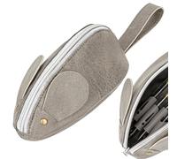 JANKINGS Estuche personalizado de piel sintética con cremallera y correa para la muñeca, gris, 1 paquete