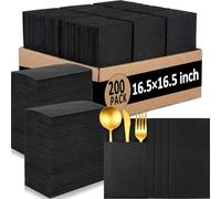 Janlaugh Paquete de 200 servilletas de lino a granel, 16.5 x 16.5 pulgadas, toalla de mano de papel suave y absorbente para baño, cocina, servilletas desechables similares a la tela para boda, cena