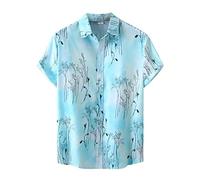 Janly Custom Hawaiian Shirt,Flower Short Sleeved Shirt Men's Summer Beach Relaxed Casual Lazy Shirt Button Down Casual Shirts ES479AA147