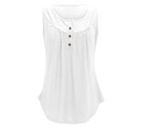 Janly Ladies Vest,Women's Sleeveless Cotton Button Tank Tops Ladies Girls Loose Basic Camisole Vest Summer Shirt Top ESE83