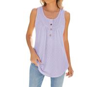Janly Ladies Vest,Women's Sleeveless Cotton Button Tank Tops Ladies Girls Loose Basic Camisole Vest Summer Shirt Top ESE83