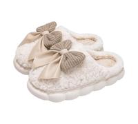 Janly Zapatillas Casa Mujer Invierno Lazo Peluche Forradas Pantuflas Mujer Cerradas CáLido Caliente Zapatillas De Estar Barefoot Antideslizante Para Babuchas Termicas House Slippers