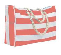 Janmobrian Bolsa Playa, Bolso Playa Mujer Bolsa de playa de verano de lona a rayas, bolsa de compras de gran capacidad, bolsa de mano de moda for viajes, ideal for playa, viajes y campamentos(Orange)