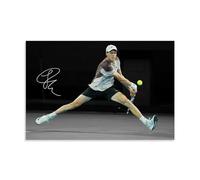 Jannik Sinner Póster de arte sobre el tema del tenis decoración del hogar arte de pared impresiones colgantes dormitorio pinturas decorativas espacio estética 08 x 12 pulgadas (20 x 30 cm)