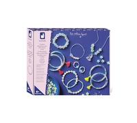 Janod - 11 Joyas fosforescentes para Crear - 8 Pulseras + 2 Anillos + 1 Collar + 500 Cuentas de rocalla - Brilla en la Noche - Kit de Manualidades para niños - A Partir de 6 años