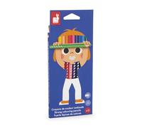 Janod - 12 lápices de Colores - Colorear y Dibujar - Forma Triangular ergonómica y Mina Resistente - Manualidades y Actividades Creativas - A Partir de 3 años - J07408