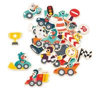 Janod - 24 Imanes Bólidos - Juguete de Madera FSC - Juego Educativo Magnético - Accesorios de Pizarra Magnética - A Partir de 24 Meses, J09641