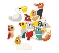Janod - 24 Imanes Combinables Pájaros - Juguete Madera FSC - Juego Educativo Magnético - Accesorios Pizarra Magnética - A Partir de 24 Meses, J09643