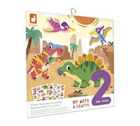 Janod-Janod-30 Gruesas Infinitamente Reposicionables-Tema Dinosaurios-2 Tableros Decorativos y 2 Pegatinas-Red al Agua-Kit de Ocio Creativo Infantil-A Partir de 2 años (JURATOYS J09158)