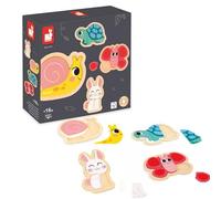 Janod- Tiere 4 Madera de 2 a 5 Piezas-Puzles Animales del Jardín Infantiles-Juegos Educativos-Juguetes Primera Infancia-A Partir de 18 Meses, J07116, Multicolor, Small (JURATOYS